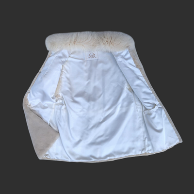 Light Sheared Beaver Vest w/ Shadow Fox Trim -Small/Medium