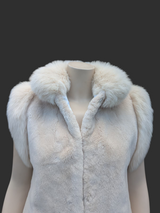 Light Sheared Beaver Vest w/ Shadow Fox Trim -Small/Medium