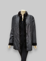 Vintage Black Brown Sheared Mink Reversible Jacket -Medium/Large