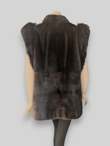 Ranch Mink Vest w/ Black Fox Trim -XL