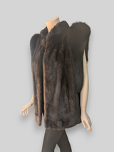 Ranch Mink Vest w/ Black Fox Trim -XL