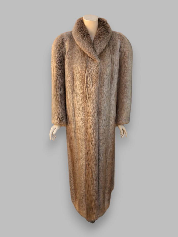 Long Hair Blonde Beaver Coat -Mens Size 42/Womens Large