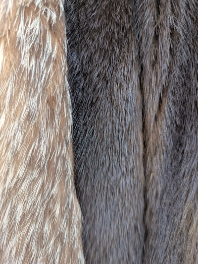 Mahogany Mink Coat w/ Krystal Fox Trim -Large