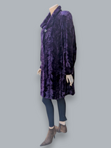 Purple Pieced Sheared Mink 7/8 Coat -XL - The Real Fur Deal