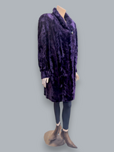 Purple Pieced Sheared Mink 7/8 Coat -XL - The Real Fur Deal