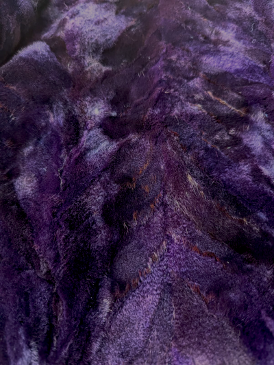 Purple Pieced Sheared Mink 7/8 Coat -XL - The Real Fur Deal