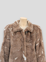 Natural Sheared Mink Paw Stroller -XL