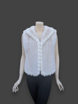 Blush Dyed Mink Vest -Medium