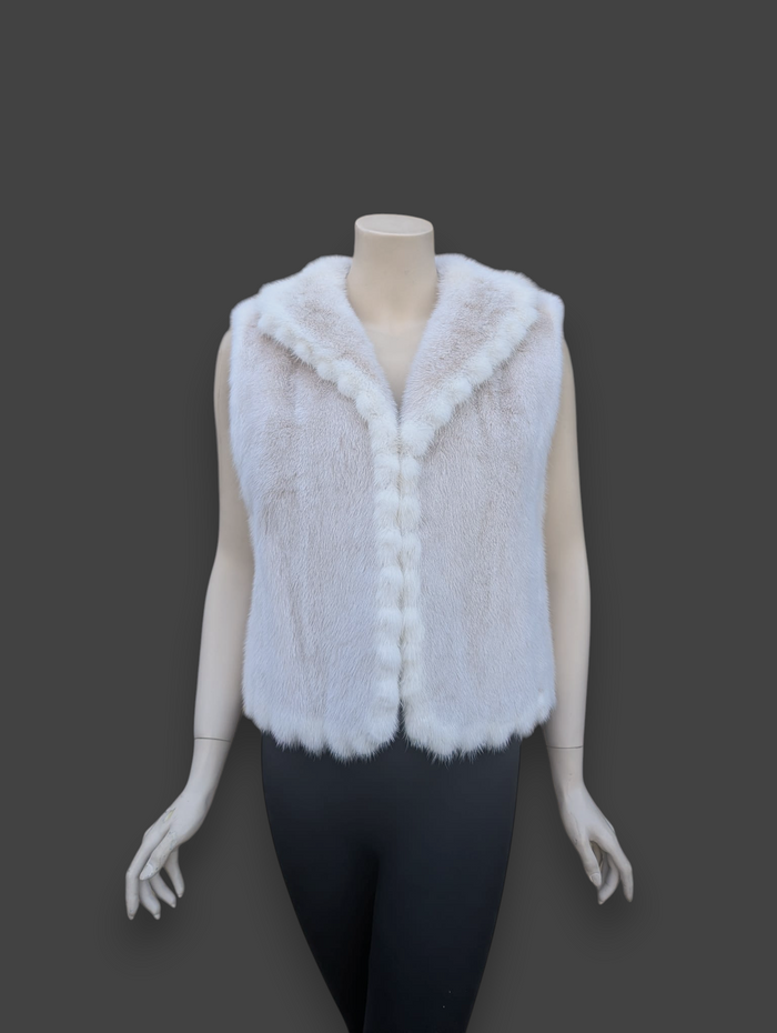 Blush Dyed Mink Vest -Medium