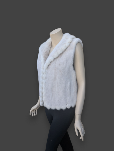 Blush Dyed Mink Vest -Medium