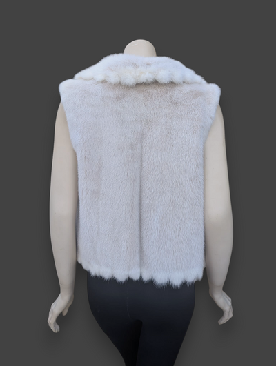 Blush Dyed Mink Vest -Medium