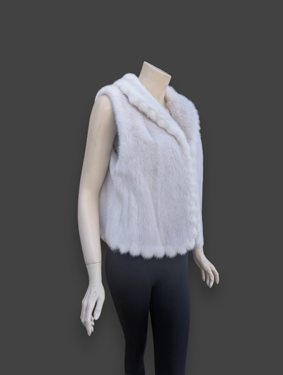 Blush Dyed Mink Vest -Medium