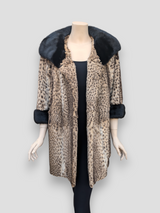 Spotted Geoffrey Stroller w/ Black Mink Collar & Cuffs -Large