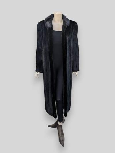 Black Dyed Saga Mink Coat -Large