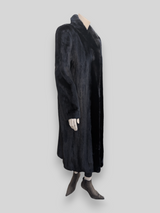 Black Dyed Saga Mink Coat -Large