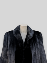 Black Dyed Saga Mink Coat -Large