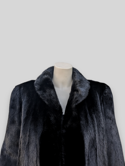Black Dyed Saga Mink Coat -Large