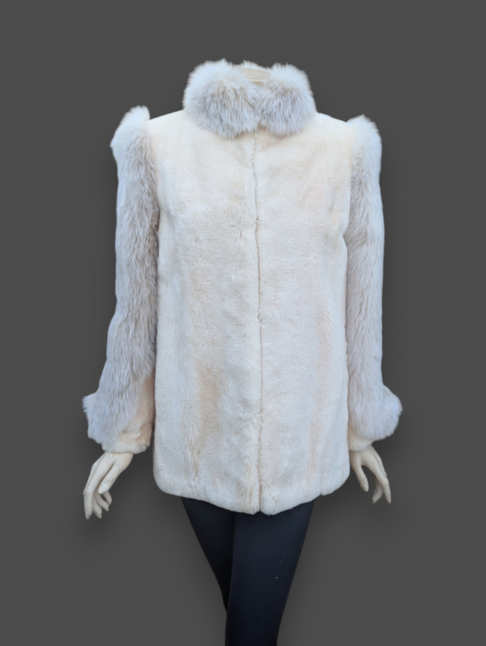Light Sheared Beaver & Fox Jacket -Medium
