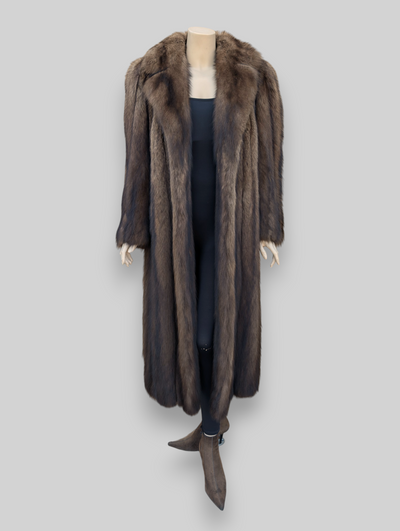 Natural Fisher Coat (Includes Fur Belt w/ Tails) -Large