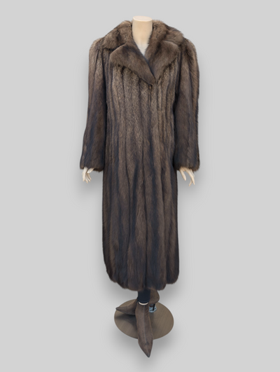 Natural Fisher Coat (Includes Fur Belt w/ Tails) -Large