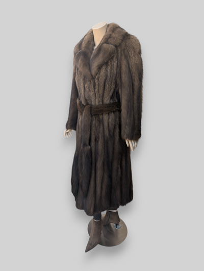 Natural Fisher Coat (Includes Fur Belt w/ Tails) -Large