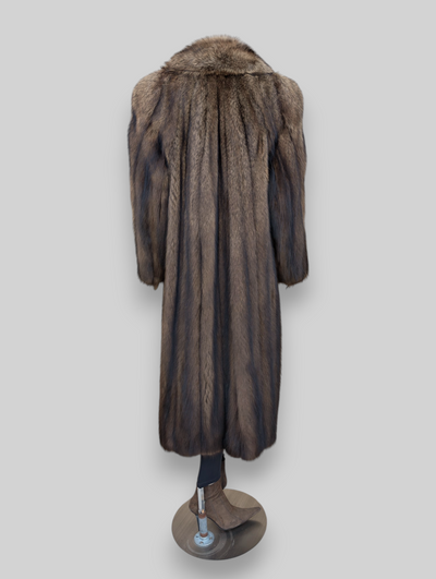 Natural Fisher Coat (Includes Fur Belt w/ Tails) -Large