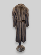 Natural Fisher Coat (Includes Fur Belt w/ Tails) -Large