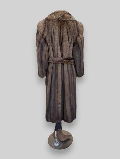 Natural Fisher Coat (Includes Fur Belt w/ Tails) -Large