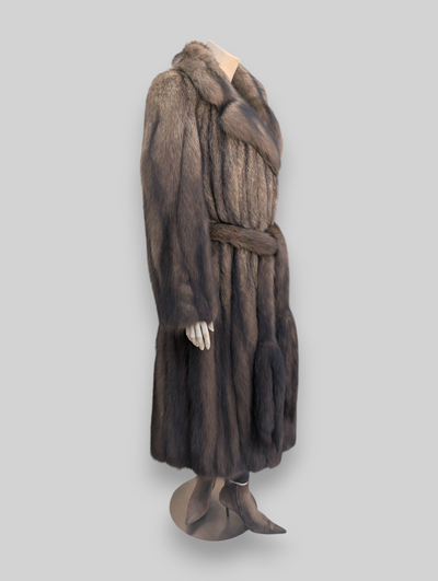 Natural Fisher Coat (Includes Fur Belt w/ Tails) -Large
