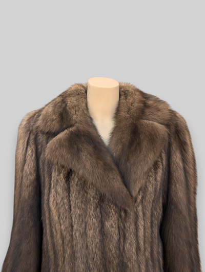 Natural Fisher Coat (Includes Fur Belt w/ Tails) -Large