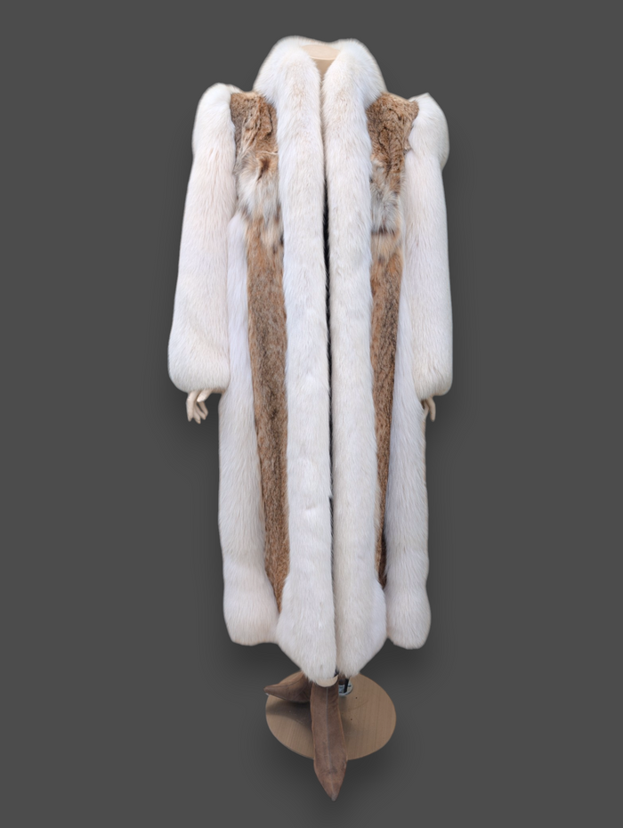 Cat Lynx Shadow Fox Trim Coat -Medium