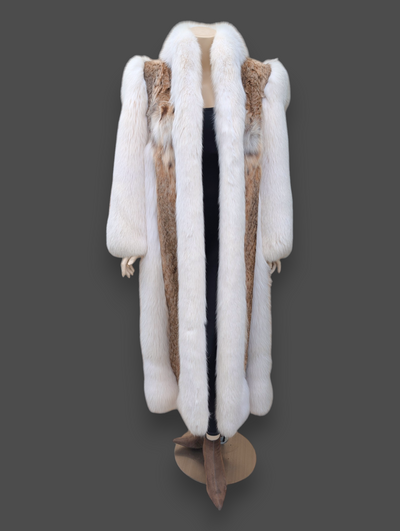 Cat Lynx Shadow Fox Trim Coat -Medium