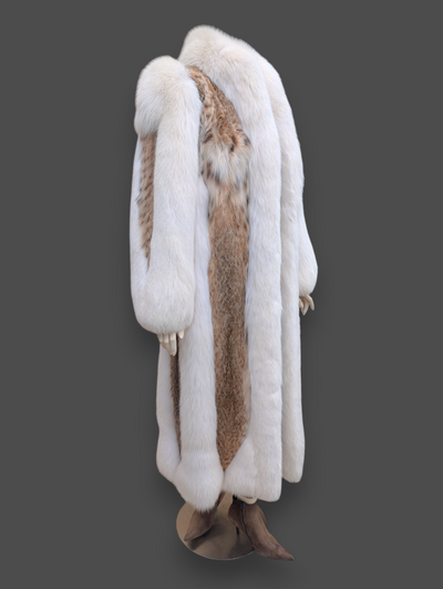 Cat Lynx Shadow Fox Trim Coat -Medium