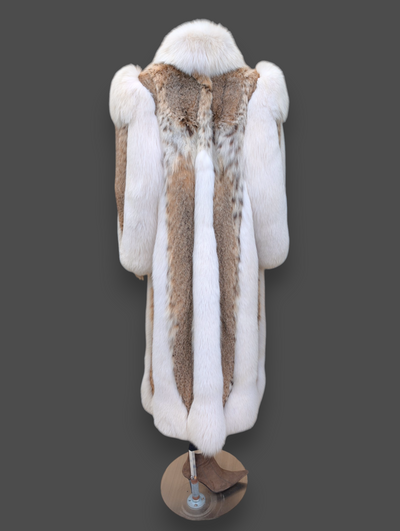 Cat Lynx Shadow Fox Trim Coat -Medium