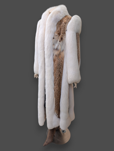 Cat Lynx Shadow Fox Trim Coat -Medium