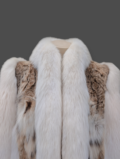 Cat Lynx Shadow Fox Trim Coat -Medium