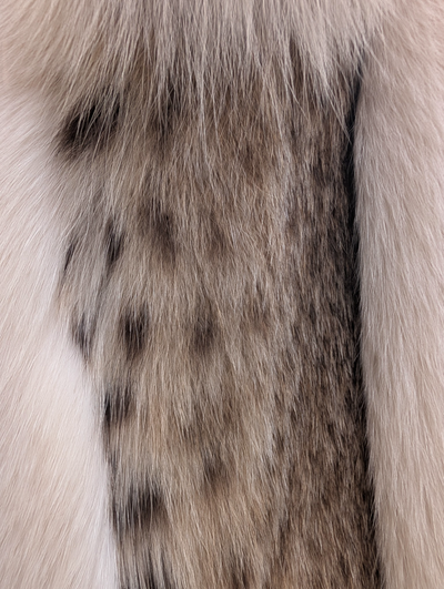 Cat Lynx Shadow Fox Trim Coat -Medium