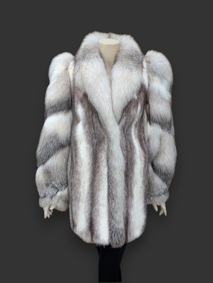 Silver Shadow Fox Jacket -Medium