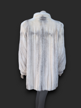 Gray Cross Mink Jacket -Medium