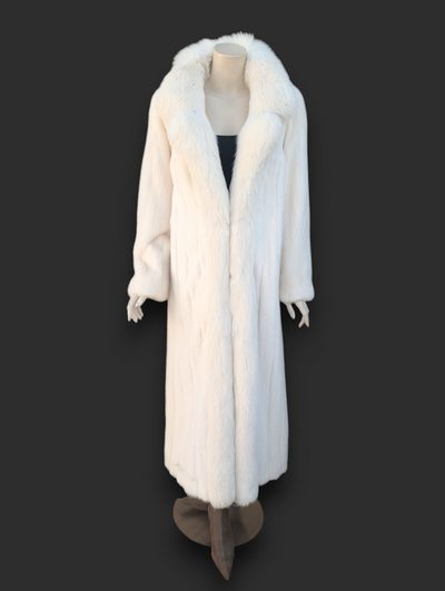 Light Mink & Fox Trim Coat -Medium