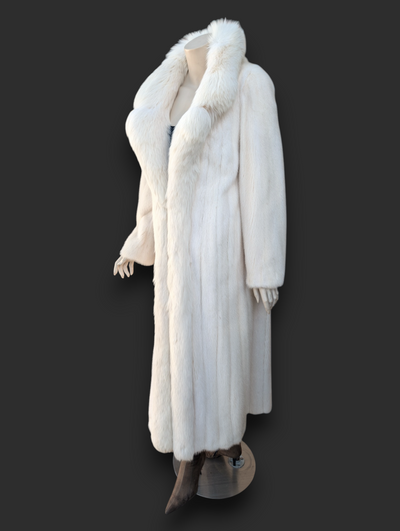 Light Mink & Fox Trim Coat -Medium