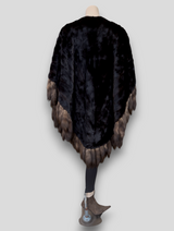 Dark Mink Sable Tails Cape -One Size