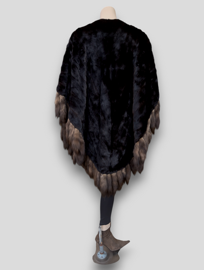 Dark Mink Sable Tails Cape -One Size