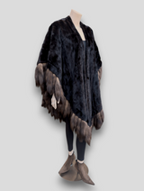 Dark Mink Sable Tails Cape -One Size