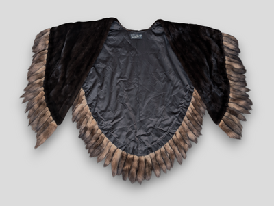 Dark Mink Sable Tails Cape -One Size