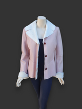 Pink Womens Merino Shearling Jacket -Size 40