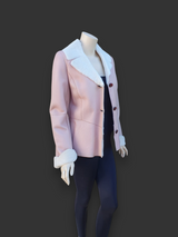 Pink Womens Merino Shearling Jacket -Size 40
