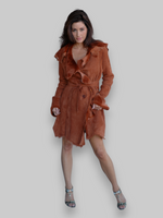 Rust Shearling Raw Edge Coat -Medium