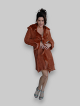 Rust Shearling Raw Edge Coat -Medium