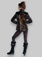Black Zipper Calf & Lamb Jacket -Large
